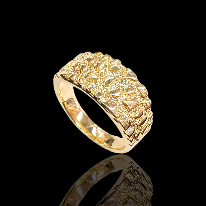 Diamond-Brushed Nugget Ring